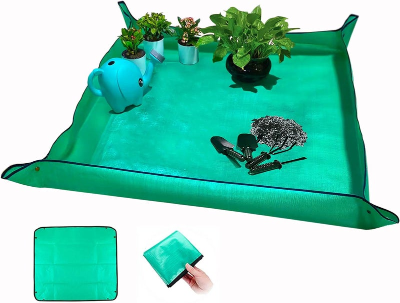 WondMall 39.4" x 39.4" Large Plant Repotting Mat for Indoor Plants, Portable and Foldable Gardening mat, Waterproof Transplanting Potting Mat in Garde - Image 1